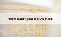 包含怎么禁言qq语音聊天记录的词条