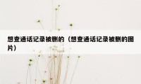 想查通话记录被删的(想查通话记录被删的图片)