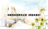 如果我有罪聊天记录(我是有罪的)
