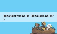 聊天记录文件怎么打包（聊天记录怎么打包?）