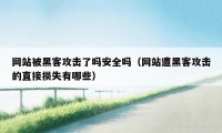 网站被黑客攻击了吗安全吗（网站遭黑客攻击的直接损失有哪些）