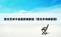 橙光花田半亩最新破解版(橙光农场破解版)