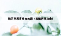 俄罗斯黑客反击美国（美俄网络攻击）