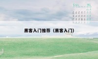 黑客入门推荐(黑客入门)