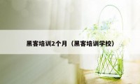 黑客培训2个月（黑客培训学校）