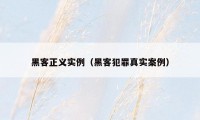 黑客正义实例(黑客犯罪真实案例)