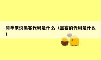 简单来说黑客代码是什么（黑客的代码是什么）