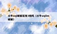 小牛uqi破解后有3档吗（小牛uqilm破解）