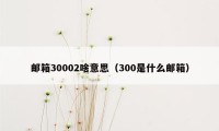 邮箱30002啥意思（300是什么邮箱）