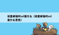 设置邮箱时ssl是什么（设置邮箱时ssl是什么意思）