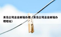 青岛公司企业邮箱办理(青岛公司企业邮箱办理地址)
