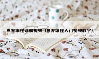 黑客编程详解视频（黑客编程入门视频教学）