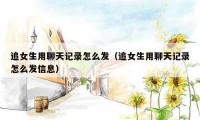 追女生用聊天记录怎么发(追女生用聊天记录怎么发信息)