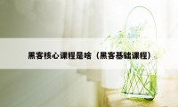 黑客核心课程是啥(黑客基础课程)