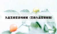 九品芝麻官游戏破解（芝麻九品官破解版）