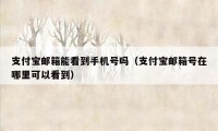 支付宝邮箱能看到手机号吗(支付宝邮箱号在哪里可以看到)