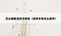 怎么破解违停大吸盘（违停车锁怎么撬开）