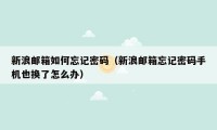 新浪邮箱如何忘记密码(新浪邮箱忘记密码手机也换了怎么办)