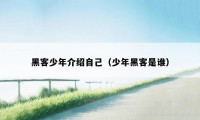 黑客少年介绍自己(少年黑客是谁)