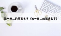 独一无二的黑客名字（独一无二的花店名字）