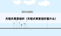 方程式黑客组织(方程式黑客组织是什么)