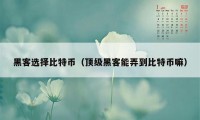 黑客选择比特币(顶级黑客能弄到比特币嘛)