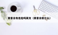 黑客会有危险吗英文（黑客会些什么）