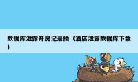 数据库泄露开房记录插（酒店泄露数据库下载）