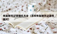 恢复聊天记录图片大全(怎样恢复聊天记录和图片)