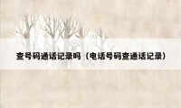 查号码通话记录吗(电话号码查通话记录)