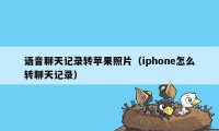 语音聊天记录转苹果照片（iphone怎么转聊天记录）