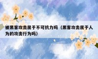 被黑客攻击属于不可抗力吗(黑客攻击属于人为的攻击行为吗)