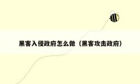 黑客入侵政府怎么做(黑客攻击政府)