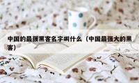 中国的最强黑客名字叫什么（中国最强大的黑客）