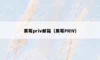 黑莓priv邮箱(黑莓PRIV)