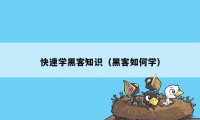 快速学黑客知识（黑客如何学）