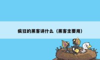 疯狂的黑客讲什么（黑客主要用）