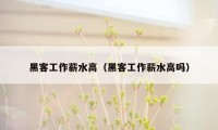 黑客工作薪水高(黑客工作薪水高吗)