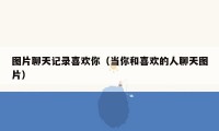 图片聊天记录喜欢你(当你和喜欢的人聊天图片)