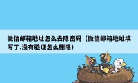 微信邮箱地址怎么去除密码（微信邮箱地址填写了,没有验证怎么删除）