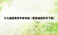 少儿编程黑客专用电脑（黑客编程软件下载）