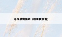 寻找黑客黑鸡(哪里找黑客)