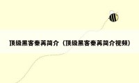 顶级黑客秦苒简介(顶级黑客秦苒简介视频)