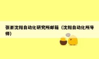 张嵛沈阳自动化研究所邮箱（沈阳自动化所导师）