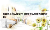 黑客怎么样入侵学校(黑客进入学校内网的后果)
