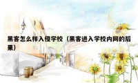 黑客怎么样入侵学校（黑客进入学校内网的后果）