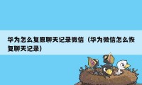 华为怎么复原聊天记录微信(华为微信怎么恢复聊天记录)
