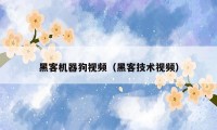 黑客机器狗视频(黑客技术视频)