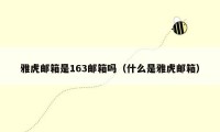 雅虎邮箱是163邮箱吗（什么是雅虎邮箱）