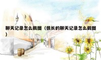 聊天记录怎么截图(很长的聊天记录怎么截图)